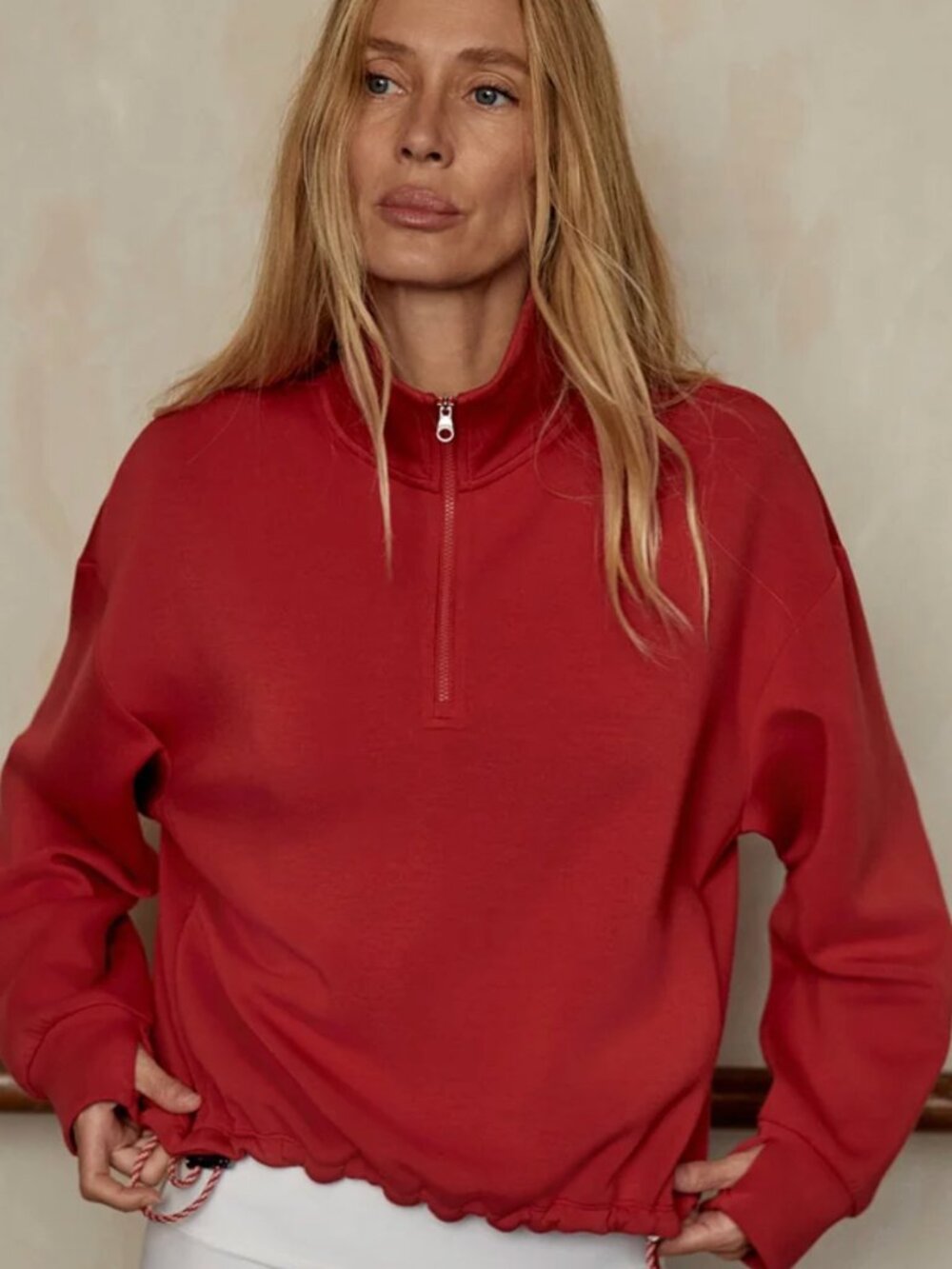 NWT | Sian Cropped Half-Zip Sweat